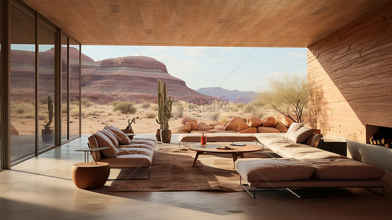 创意设计橡木沙漠别墅效果图图片
