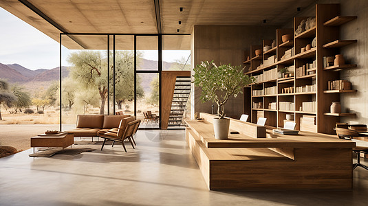 现代简约橡木沙漠别墅设计图片