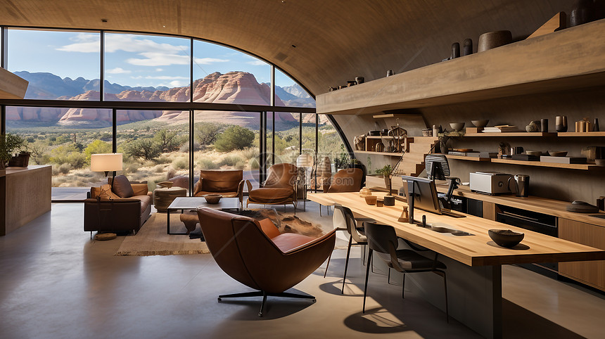 沙漠别墅设计简约现代橡木图片