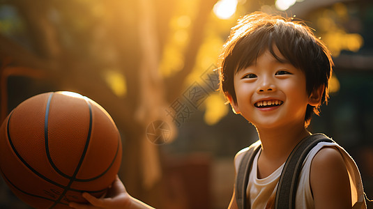 儿童篮球运动人像背景图片