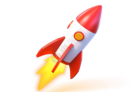 火箭发射3D图标背景图片