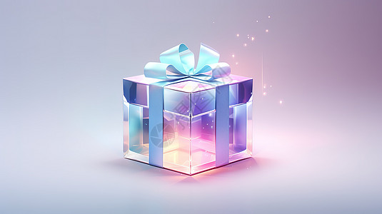 礼品盒设计发光的礼盒Ul设计图标设计插画