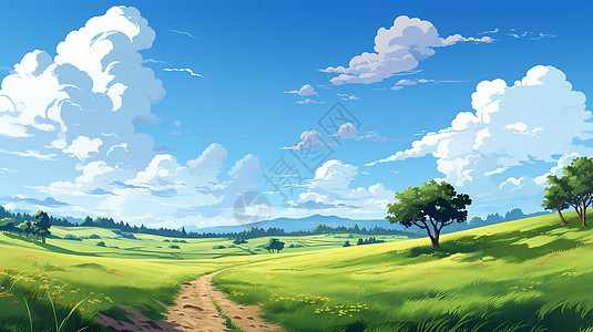 卡通可爱背景草森林草地绘本插画插画图片下载-正版图片402509181-摄图网