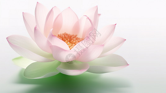 白色背景上的粉色透明荷花莲花图片