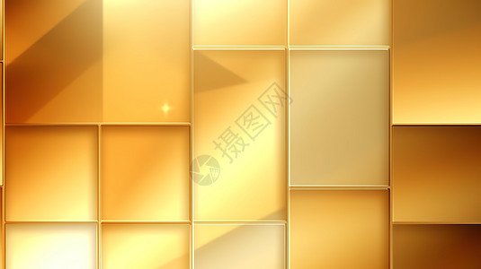 金色方块抽象背景图片