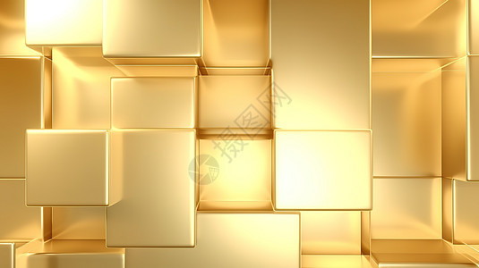 金色方块起伏立体背景图片