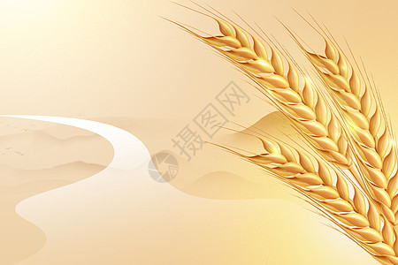 秋日麦穗背景背景图片