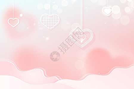粉色天空爱心温馨背景设计图片