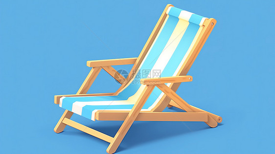 海滩躺椅3D卡通图标图片