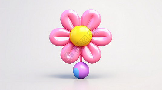 一个花朵形状的气球3D图标图片