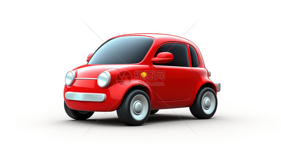 一辆红色汽车儿童认知3D图标图片