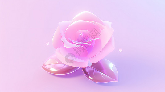 浪漫玫瑰花的3D图标背景图片