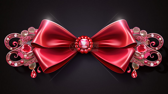 红宝石的红色蝴蝶结饰品图片
