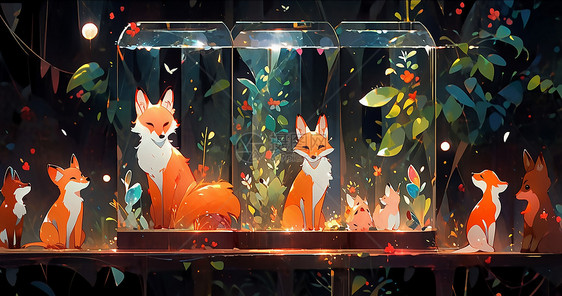 狐狸动物插画图片