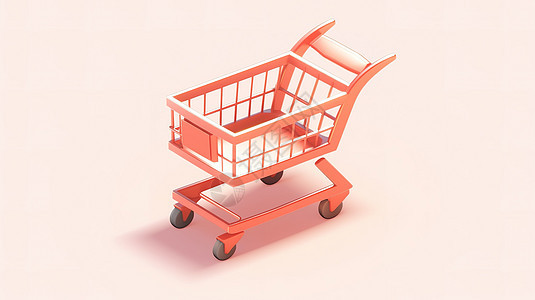 粉色购物车卡通3D迷你图片