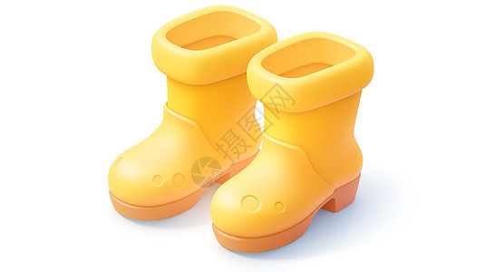 黄色儿童靴子3D图标图片