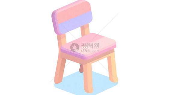 可爱的儿童小椅子3D图标图片