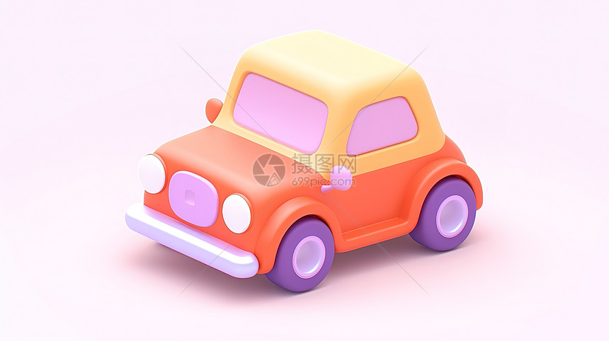 儿童卡通玩具车3D图标图片