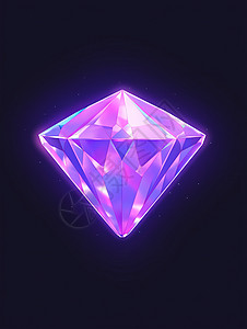 华丽发光的紫色卡通宝石图片