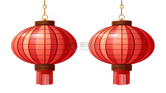 中式红色灯笼元素图片