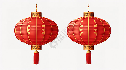 中式红色灯笼卡通元素图片