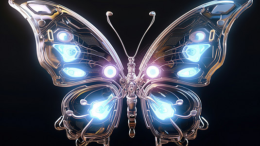 机械梦幻水晶蝴蝶背景图片