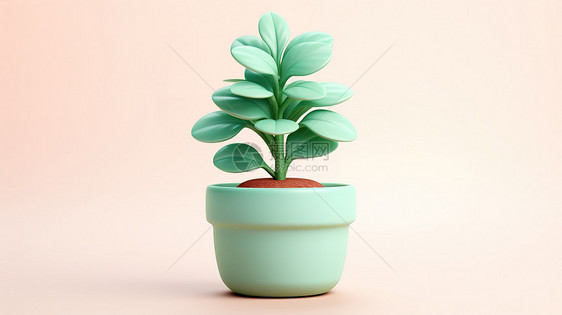清新小盆栽3D可爱图标图片