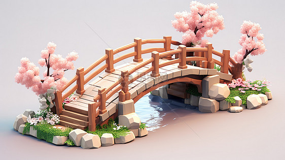 鹊桥七夕情人节卡通可爱3D素材图片
