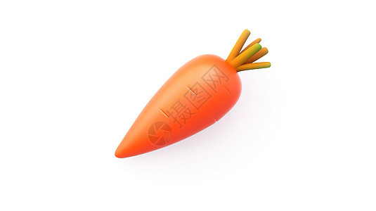 蔬菜胡萝卜3D卡通图标背景图片