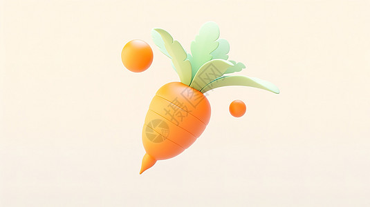 卡通可爱蔬菜胡萝卜3D图标图片