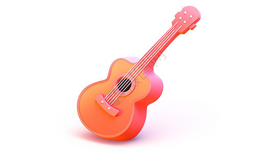 可爱的吉他3D图标图片