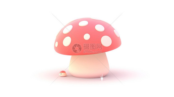 可爱卡通的蘑菇3D图标图片