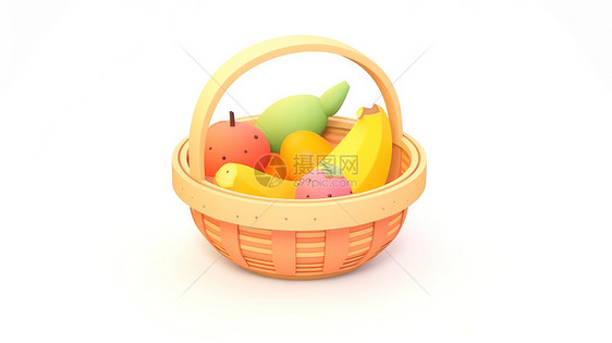 水果果篮3D可爱卡通图标图片