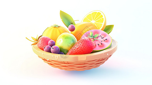 水果果篮3D图标图片