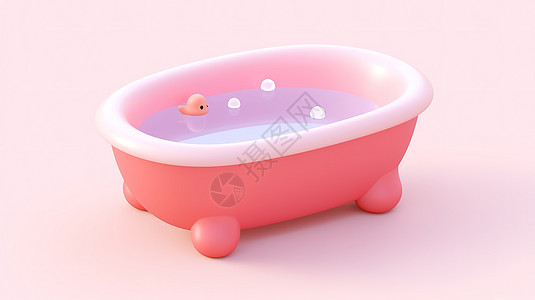 卡通可爱儿童浴盆3D图标图片