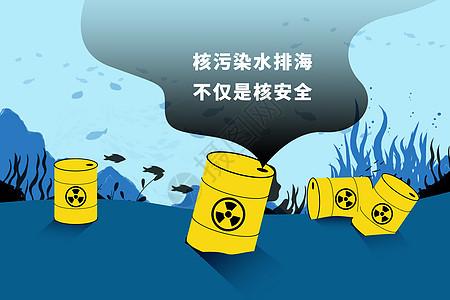 创意海底核污染背景图片