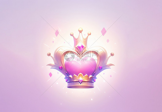 粉色宝石卡通皇冠图片