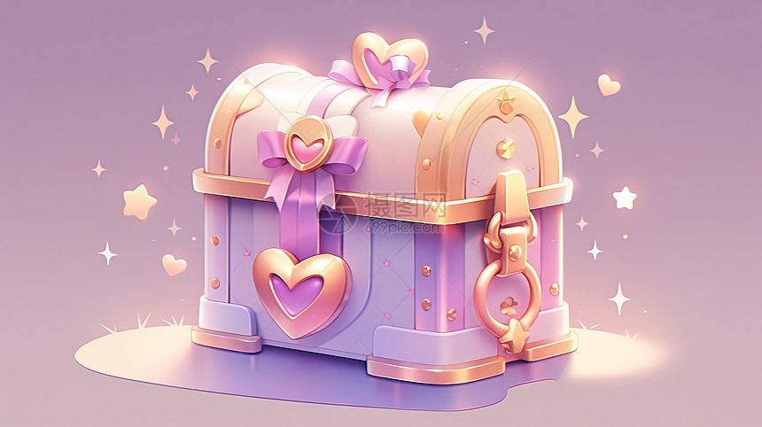 紫色调华丽的卡通百宝箱图片
