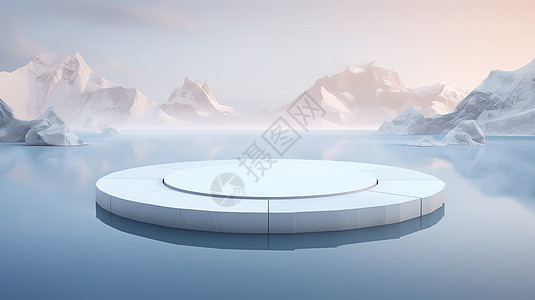 阿拉斯加冰川灰白简约冰川风格展台设计图片