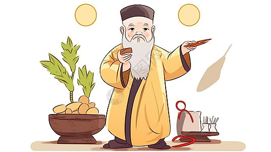中式中医药房的创意插图插画图片下载-正版图片600599541-摄图网