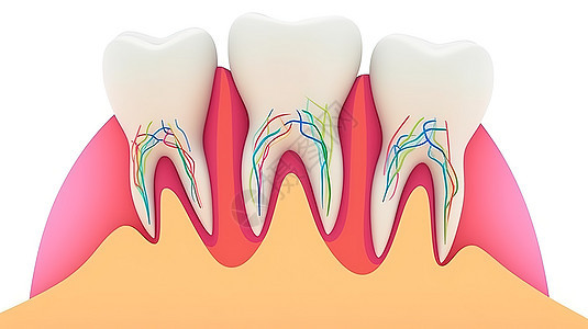 卡通牙齿结构插图背景图片
