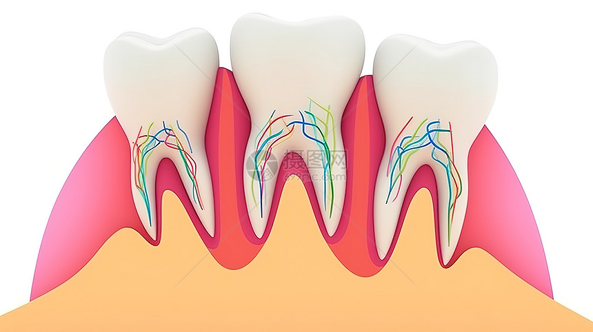 卡通牙齿结构插图图片