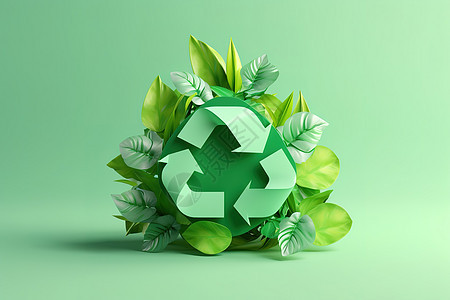 绿色环保回收符号创意图背景图片