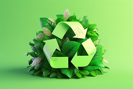 环保标志绿色回收符号背景图片
