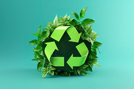 环保标志绿色回收符号创意图背景图片