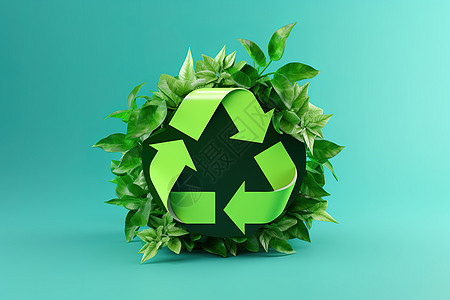 环保标志绿色回收符号创意图背景图片