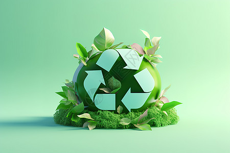 立体3D绿色回收环保图片