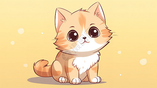 一只可爱小猫咪插画图片