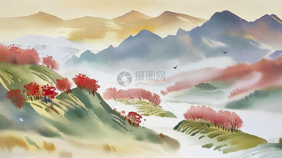 山野安静空灵中国风图片