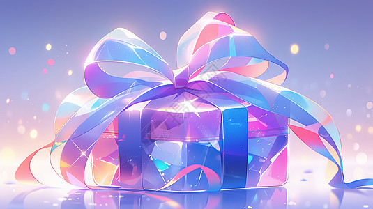 紫色漂亮的卡通礼物盒子图片